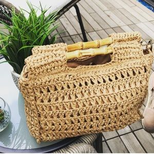 Free people straw handbag clutch